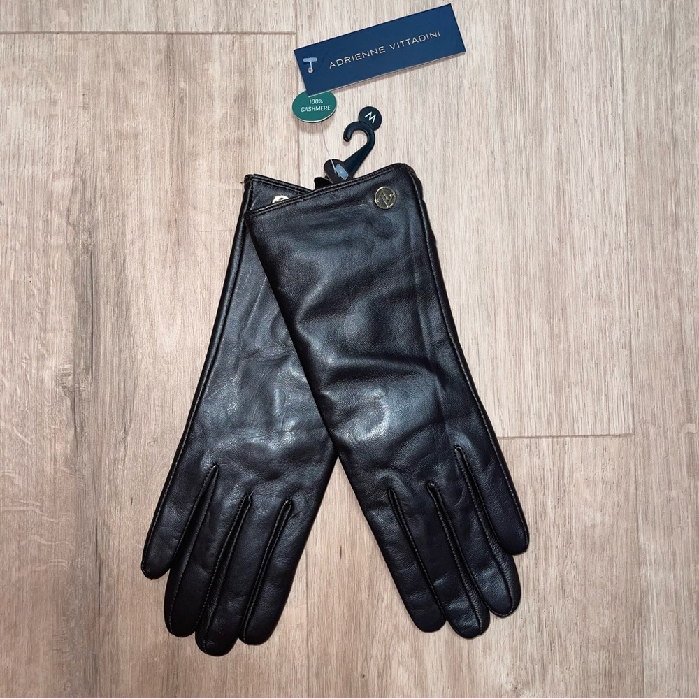 NWT Genuine Leather & Cashmere Adrienne Vittadini Dark Brown Women’s Size Medium